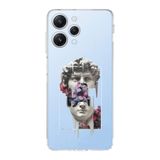 Manitoba Xiaomi Redmi 12 Uyumlu David Vaporwave Tasarımlı Şeffaf Telefon Kılıfı, Çok Renkli