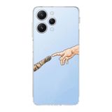 Manitoba Xiaomi Redmi 12 Uyumlu El ve Pati Tasarımlı Şeffaf Telefon Kılıfı, Çok Renkli