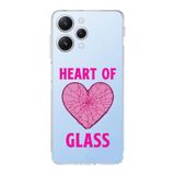 Manitoba Xiaomi Redmi 12 Uyumlu Heart Of Glass Tasarımlı Şeffaf Telefon Kılıfı, Çok Renkli