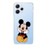 Manitoba Xiaomi Redmi 12 Uyumlu Mickey Tasarımlı Şeffaf Telefon Kılıfı, Silikon, Çok Renkli