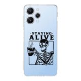 Manitoba Xiaomi Redmi 12 Uyumlu Staying Alive Tasarımlı Şeffaf Telefon Kılıfı
