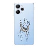 Manitoba Xiaomi Redmi 12 Uyumlu Yıldırım Tasarımlı Baskılı Şeffaf Telefon Kılıfı