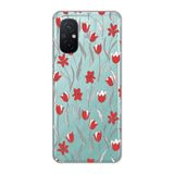 Manitoba Xiaomi Redmi 12C Uyumlu Baskılı Yumuşak Silikon Şeffaf Telefon Kılıfı, Çiçek Desen, Turkuaz