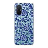 Manitoba Xiaomi Redmi 12C Uyumlu Baskılı Yumuşak Silikon Şeffaf Telefon Kılıfı, Mavi Çiçek Deseni