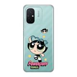 Manitoba Xiaomi Redmi 12C Uyumlu Baskılı Yumuşak Silikon Şeffaf Telefon Kılıfı, Powerpuff Girls Desen, Turkuaz