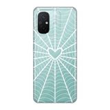 Manitoba Xiaomi Redmi 12C Uyumlu Baskılı Yumuşak Silikon Şeffaf Telefon Kılıfı, Turkuaz, Örümcek Ağı Desen
