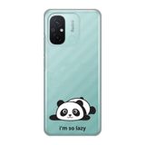 Manitoba Xiaomi Redmi 12C Uyumlu Baskılı Yumuşak Silikon Şeffaf Telefon Kılıfı, Turkuaz, Panda Desen