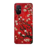 Manitoba Xiaomi Redmi 12C Uyumlu Baskılı Yumuşak Silikon Telefon Kılıfı, Kırmızı, Çiçek Deseni
