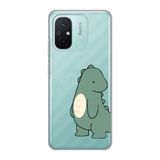 Manitoba Xiaomi Redmi 12C Uyumlu Baskılı Yumuşak Silikon Telefon Kılıfı, Şeffaf, Dinozor Deseni
