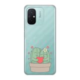 Manitoba Xiaomi Redmi 12C Uyumlu Baskılı Yumuşak Silikon Telefon Kılıfı, Şeffaf, Kaktüs Deseni