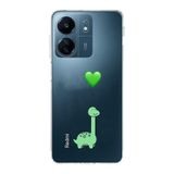 Manitoba Xiaomi Redmi 13C ile Uyumlu Baskılı Yumuşak Silikon Şeffaf Telefon Kılıfı, Yeşil Desen