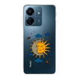 Manitoba Xiaomi Redmi 13C Uyumlu Ay Güneş ve Gezegen Tasarımlı Baskılı Şeffaf Telefon Kılıfı