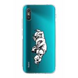 Manitoba Xiaomi Redmi 9A Uyumlu Kuru Kafa Tasarımlı Baskılı Şeffaf Silikon Telefon Kılıfı