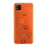 Manitoba Xiaomi Redmi 9C / 10A Uyumlu Baskılı Yumuşak Silikon Şeffaf Telefon Kılıfı, Turuncu, Gülümseme Deseni