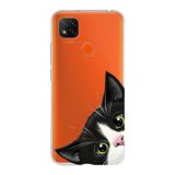 Manitoba Xiaomi Redmi 9C / 10A Uyumlu Baskılı Yumuşak Silikon Şeffaf Telefon Kılıfı, Turuncu, Kedi Deseni