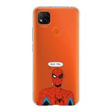 Manitoba Xiaomi Redmi 9C / 10A Uyumlu Baskılı Yumuşak Silikon Şeffaf Telefon Kılıfı, Turuncu, Spider-Man Desen