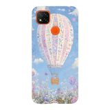 Manitoba Xiaomi Redmi 9C / 10A Uyumlu Baskılı Yumuşak Silikon Telefon Kılıfı, Çiçek Balon Deseni, Mavi