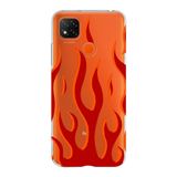 Manitoba Xiaomi Redmi 9C / 10A Uyumlu Baskılı Yumuşak Silikon Telefon Kılıfı, Turuncu, Alev Deseni