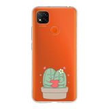 Manitoba Xiaomi Redmi 9C / 10A Uyumlu Baskılı Yumuşak Silikon Telefon Kılıfı, Turuncu, Kaktüs Deseni