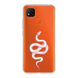 Manitoba Xiaomi Redmi 9C / 10A Uyumlu Baskılı Yumuşak Silikon Telefon Kılıfı, Turuncu, Yılan Deseni