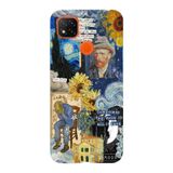 Manitoba Xiaomi Redmi 9C / 10A Uyumlu Baskılı Yumuşak Silikon Telefon Kılıfı, Van Gogh Deseni, Turuncu