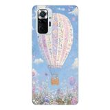 Manitoba Xiaomi Redmi Note 10 Pro Uyumlu Baskılı Yumuşak Silikon Telefon Kılıfı, Çiçek Balon Deseni, Şeffaf
