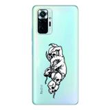 Manitoba Xiaomi Redmi Note 10 Pro Uyumlu Kuru Kafa Tasarımlı Baskılı Şeffaf Telefon Kılıfı