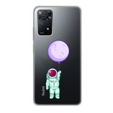 Manitoba Xiaomi Redmi Note 11 Pro/Note 12 Pro 4G ile Uyumlu Astronot Tasarımlı Baskılı Şeffaf Telefon Kılıfı