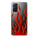 Manitoba Xiaomi Redmi Note 11 Pro/Note 12 Pro 4G ile Uyumlu Baskılı Yumuşak Silikon Şeffaf Telefon Kılıfı, Alev Deseni
