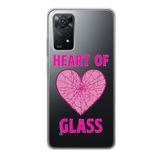 Manitoba Xiaomi Redmi Note 11 Pro/Note 12 Pro 4G ile Uyumlu Baskılı Yumuşak Silikon Şeffaf Telefon Kılıfı, Heart of Glass Desen