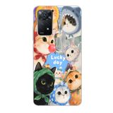 Manitoba Xiaomi Redmi Note 11 Pro/Note 12 Pro 4G ile Uyumlu Baskılı Yumuşak Silikon Şeffaf Telefon Kılıfı, Kedi Deseni