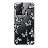Manitoba Xiaomi Redmi Note 11 Pro/Note 12 Pro 4G ile Uyumlu Baskılı Yumuşak Silikon Şeffaf Telefon Kılıfı, Kelebek Deseni
