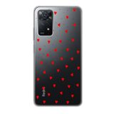 Manitoba Xiaomi Redmi Note 11 Pro/Note 12 Pro 4G ile Uyumlu Baskılı Yumuşak Silikon Şeffaf Telefon Kılıfı, Kırmızı Kalp Desen