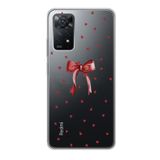 Manitoba Xiaomi Redmi Note 11 Pro/Note 12 Pro 4G ile Uyumlu Baskılı Yumuşak Silikon Şeffaf Telefon Kılıfı, Kırmızı Kalp Desenli