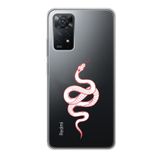 Manitoba Xiaomi Redmi Note 11 Pro/Note 12 Pro 4G ile Uyumlu Baskılı Yumuşak Silikon Şeffaf Telefon Kılıfı, Kırmızı Yılan Deseni