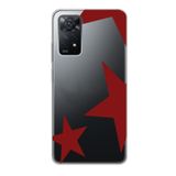 Manitoba Xiaomi Redmi Note 11 Pro/Note 12 Pro 4G ile Uyumlu Baskılı Yumuşak Silikon Şeffaf Telefon Kılıfı, Kırmızı Yıldız Desen