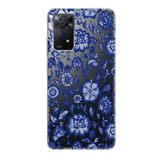 Manitoba Xiaomi Redmi Note 11 Pro/Note 12 Pro 4G ile Uyumlu Baskılı Yumuşak Silikon Şeffaf Telefon Kılıfı, Mavi Çiçek Deseni