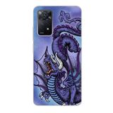 Manitoba Xiaomi Redmi Note 11 Pro/Note 12 Pro 4G ile Uyumlu Baskılı Yumuşak Silikon Şeffaf Telefon Kılıfı, Mor Ejderha Deseni