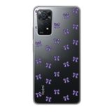 Manitoba Xiaomi Redmi Note 11 Pro/Note 12 Pro 4G ile Uyumlu Baskılı Yumuşak Silikon Şeffaf Telefon Kılıfı, Mor Fiyonk Desen