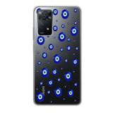 Manitoba Xiaomi Redmi Note 11 Pro/Note 12 Pro 4G ile Uyumlu Baskılı Yumuşak Silikon Şeffaf Telefon Kılıfı, Nazar Boncuğu Deseni