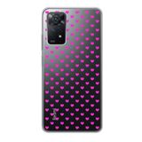 Manitoba Xiaomi Redmi Note 11 Pro/Note 12 Pro 4G ile Uyumlu Baskılı Yumuşak Silikon Şeffaf Telefon Kılıfı, Pembe Kalp Desen