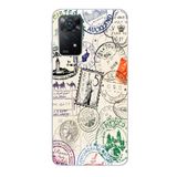Manitoba Xiaomi Redmi Note 11 Pro/Note 12 Pro 4G ile Uyumlu Baskılı Yumuşak Silikon Şeffaf Telefon Kılıfı, Posta Pulu Deseni