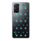 Manitoba Xiaomi Redmi Note 11 Pro/Note 12 Pro 4G ile Uyumlu Baskılı Yumuşak Silikon Şeffaf Telefon Kılıfı, Turkuaz Kalp Deseni