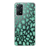 Manitoba Xiaomi Redmi Note 11 Pro/Note 12 Pro 4G ile Uyumlu Baskılı Yumuşak Silikon Şeffaf Telefon Kılıfı, Yeşil Leopar Desen