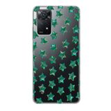 Manitoba Xiaomi Redmi Note 11 Pro/Note 12 Pro 4G ile Uyumlu Baskılı Yumuşak Silikon Şeffaf Telefon Kılıfı, Yeşil Yıldız Desen