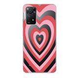 Manitoba Xiaomi Redmi Note 11 Pro/Note 12 Pro 4G ile Uyumlu Baskılı Yumuşak Silikon Telefon Kılıfı, Kalp Deseni, Pembe