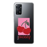 Manitoba Xiaomi Redmi Note 11 Pro/Note 12 Pro 4G ile Uyumlu Cherry Tasarımlı Baskılı Şeffaf Telefon Kılıfı