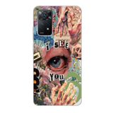 Manitoba Xiaomi Redmi Note 11 Pro/Note 12 Pro 4G ile Uyumlu I See You Tasarımlı Baskılı Şeffaf Telefon Kılıfı