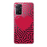 Manitoba Xiaomi Redmi Note 11 Pro/Note 12 Pro 4G ile Uyumlu Kalp Tasarımlı Baskılı Şeffaf Telefon Kılıfı