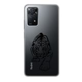 Manitoba Xiaomi Redmi Note 11 Pro/Note 12 Pro 4G ile Uyumlu Kaplan Tasarımlı Baskılı Şeffaf Telefon Kılıfı